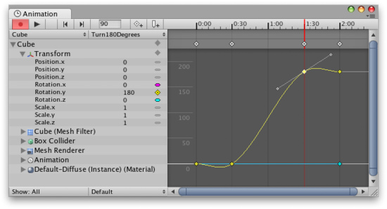 Using Animation Curves 使用动画曲线
